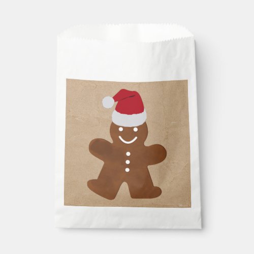 Cute Christmas Gingerbread Man Cookies Kraft  Favor Bag