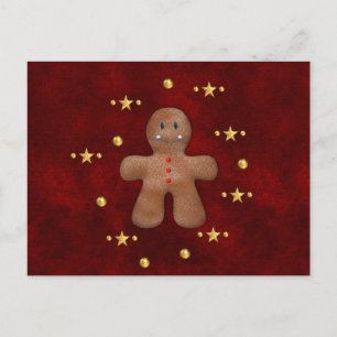 Cute Christmas Gingerbread Man Holiday Postcard