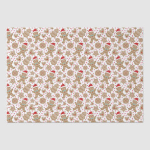 Cute Christmas Gingerbread Man Pattern Tissue Paper
