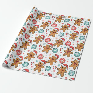 Cute Christmas Gingerbread Wrapping Paper