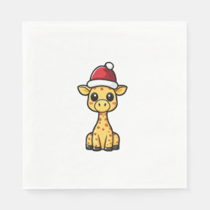 Cute Christmas Giraffe Comic   Napkins