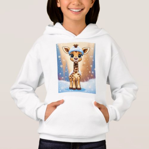 Cute Christmas Giraffe in Beanie Hat MY OWN ART  Hoodie