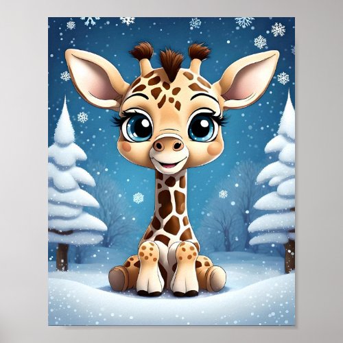 Cute Christmas Giraffe OWN ART Lisa_Dawn Designs Poster