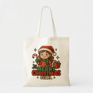 Cute Christmas Girl Tote Bag