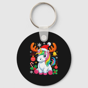 Cute Christmas Girls Women Xmas Unicorn Deer Xmas Keychain