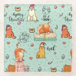 Cute Christmas Glass Coaster
