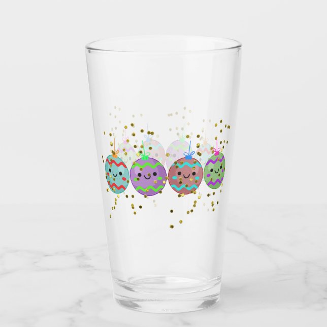 Cute Christmas Glasses Smiling Ornaments (Front)