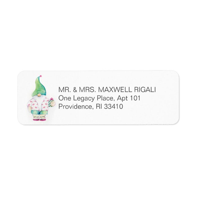 Cute Christmas Gnome Address Labels (Front)