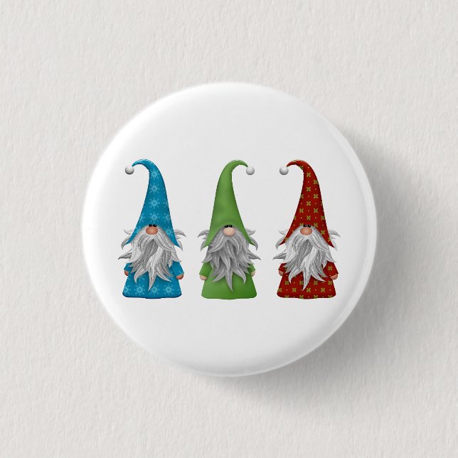 Cute Christmas Gnome   Button (Front)