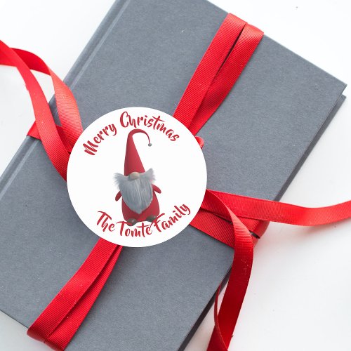 Cute Christmas Gnome Holiday Gift Classic Round Sticker