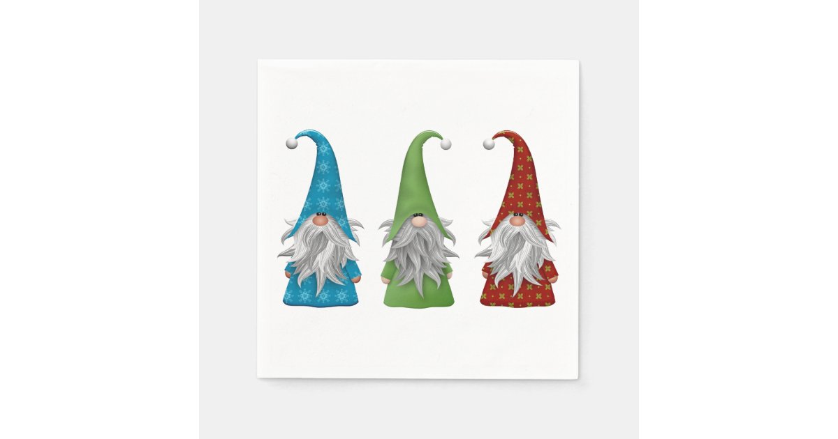  Summer Gnomes Cloth Napkins Set of 8, Dinner Napkins