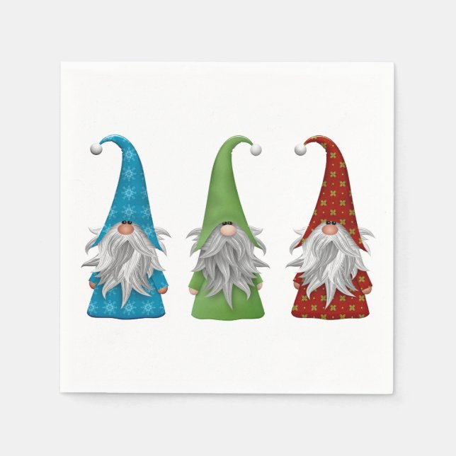 Cute Christmas Gnome    Napkins (Front)