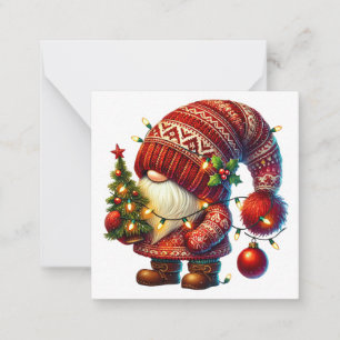 Cute Christmas Gnome Note Card
