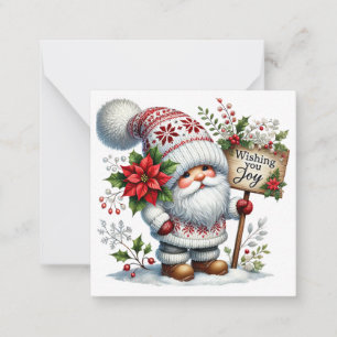 Cute Christmas Gnome Note Card