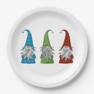 Cute Christmas Gnome    Paper Plate