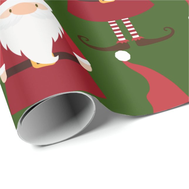 Cute Christmas Gnome Pattern Wrapping Paper (Roll Corner)