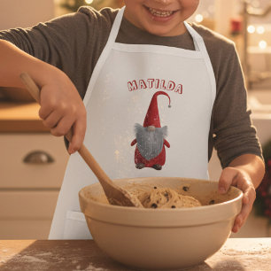 Cute Christmas Gnome Personalized Kids Apron