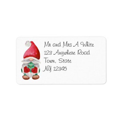 Cute Christmas Gnome Return Address Label