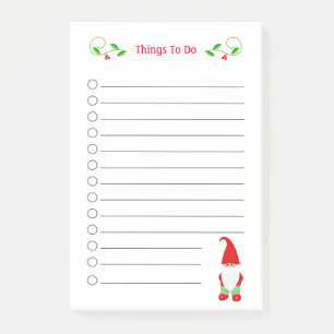 Cute Christmas Gnome Things To Do Post-it Notes