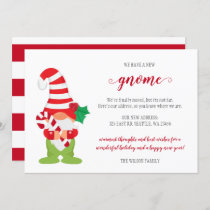 Cute Christmas Gnome We've Moved Holiday Cards