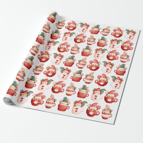 Cute Christmas Gnome Winter Holiday Party Wrapping Paper