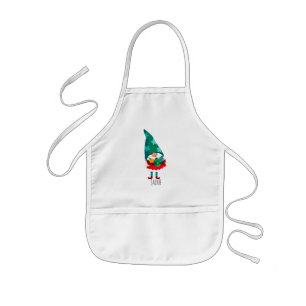 Cute Christmas Gnome with Christmas Ornaments Kids' Apron