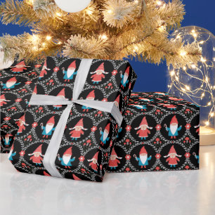 Cute Christmas Gnome Wrapping Paper