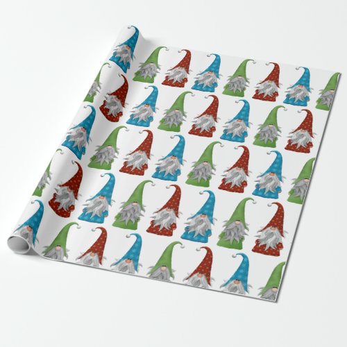 Cute Christmas Gnome Wrapping Paper