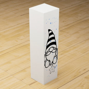Cute Christmas Gnomes Holiday Design. Wine Box