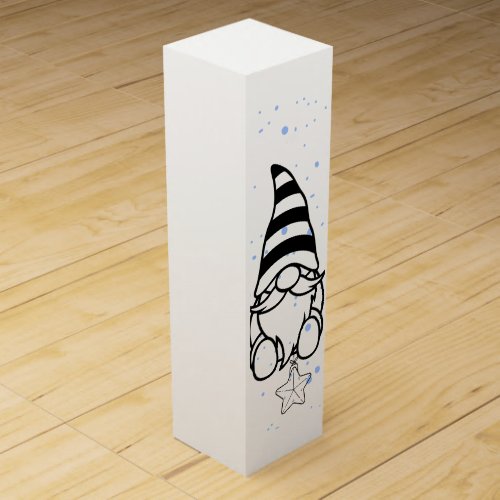 Cute Christmas Gnomes Holiday Design. Wine Box