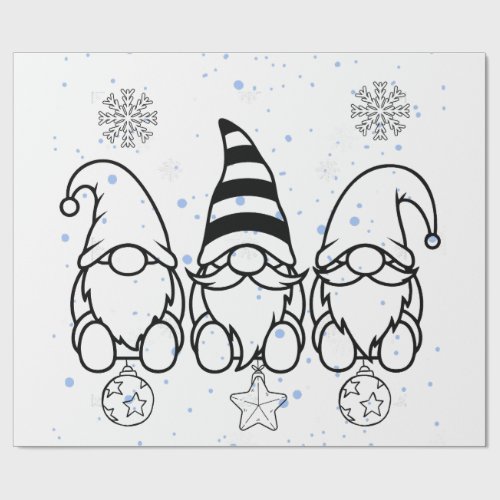 Cute Christmas Gnomes Holiday Design. Wrapping Paper
