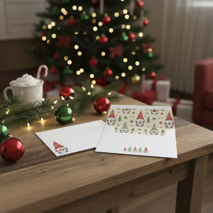 Cute Christmas Gnomes Holiday Envelope