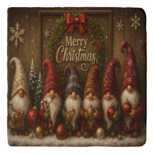 Cute Christmas Gnomes Merry Trivet