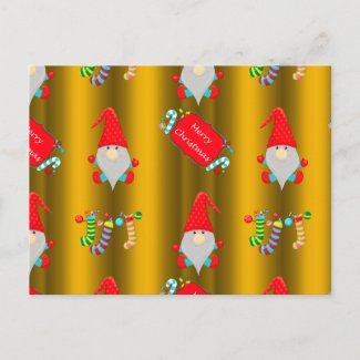 Cute Christmas Gnomes on Gold