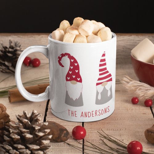 Cute Christmas Gnomes Personalized Coffee Mug