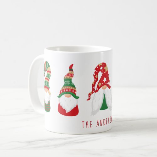 Cute Christmas Gnomes Personalized Coffee Mug