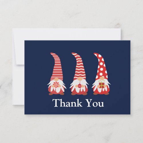 Cute Christmas gnomes personalized  Thank you Card