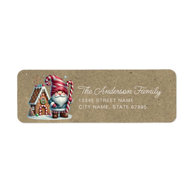 Cute Christmas Gnomes Return Address Labels (Front)