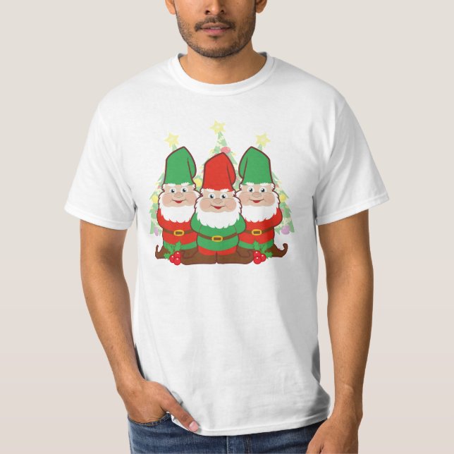Cute Christmas Gnomes T-Shirt (Front)
