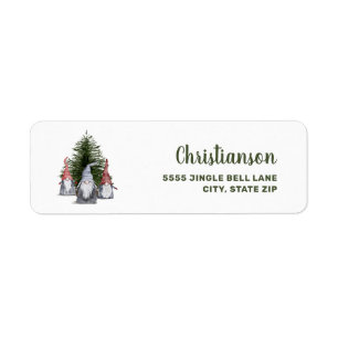 Cute Christmas Gnomes Tree Label