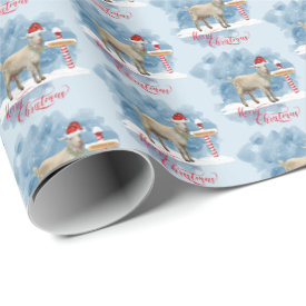 Cute Christmas Goat at North Pole Wrapping Paper 