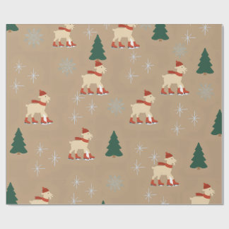 Cute Christmas Goat Wrapping Paper