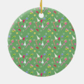 cute christmas goodies pattern ceramic ornament (Back)