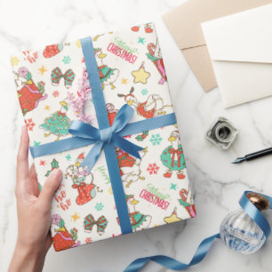 Cute Christmas Goose Illustration Pattern Ivory Wrapping Paper