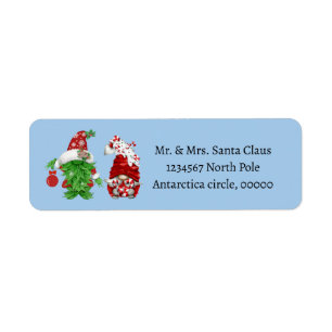 Cute Christmas Green Scandinavian Gnome Label
