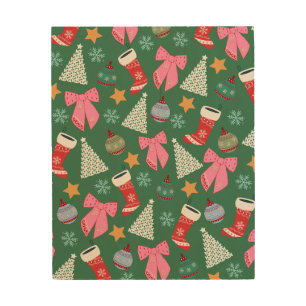 Cute Christmas Green Wood Wall Art