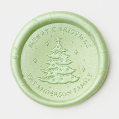 Cute Christmas Greeting With Christmas Tree  Wax Seal Sticker