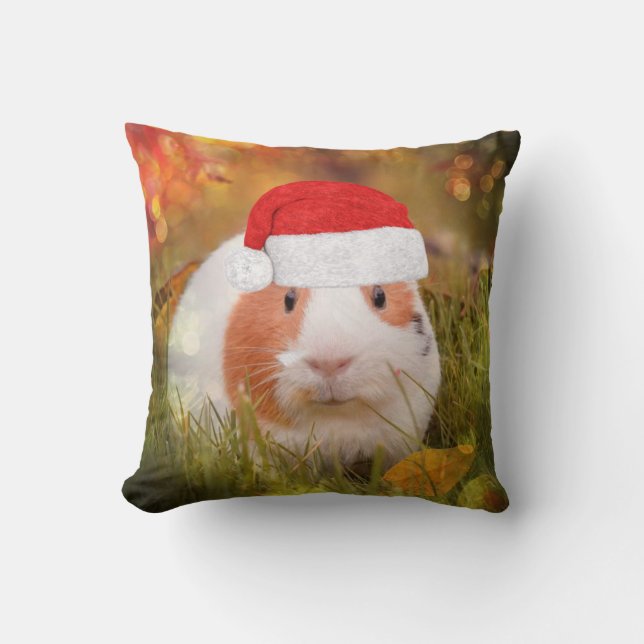 cute christmas guinea pig throw pillow (Front)