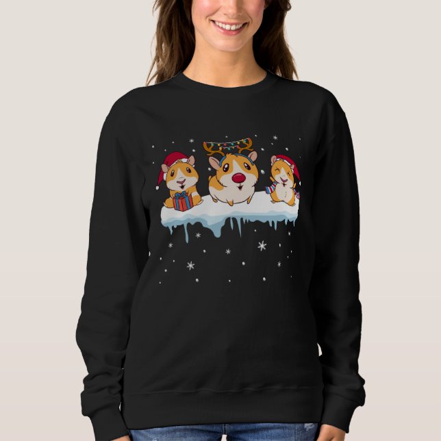 Cute Christmas Guinea Pigs  Holiday  Animal Sweatshirt (Front)