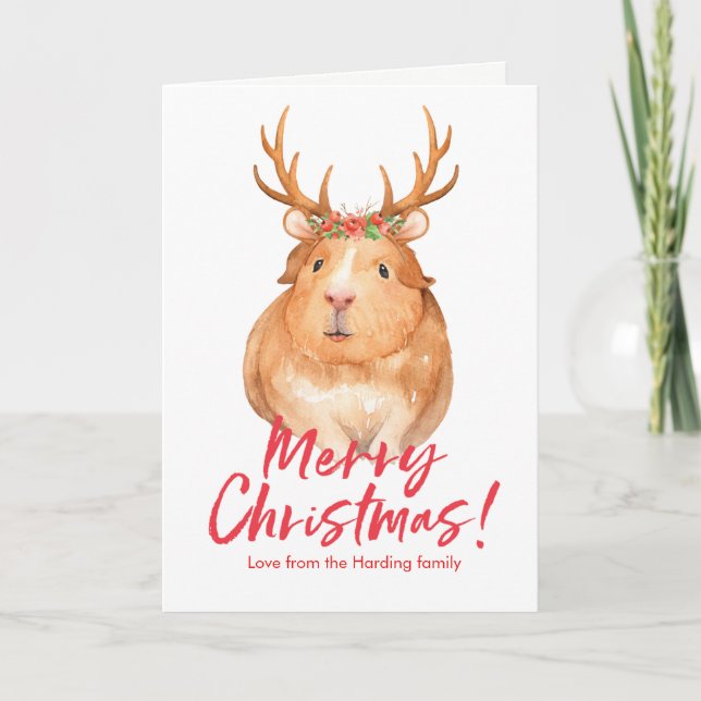 Cute Christmas Hamster Card (Front)